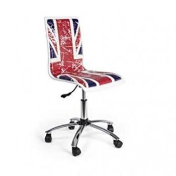 Sedia Ufficio Girevole con Ruote Scrivania Bandiera Inglese Bizzotto British