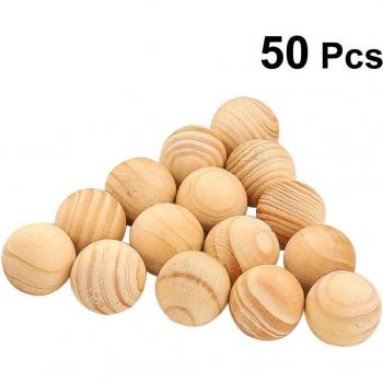 50 Cedar Wood Balls for Moth Prevention in Storage Boxes