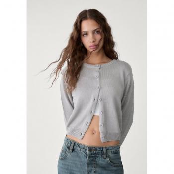 XL Cardigan Stradivarius Grigio in Maglia con Bottoni