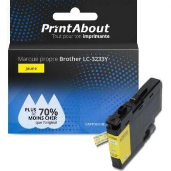 Cartouche Brother LC-3233Y (PrintAbout) – Jaune – Remplacement