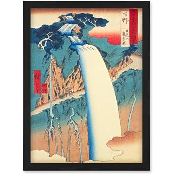 Black Ink Tribute: Mount Nikko & Urami Waterfall, A4 Frame