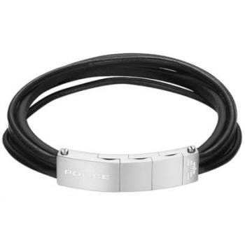 Police Gozo II Armband aus Edelstahl und Leder