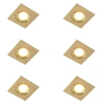 IP44 Gold Square Recessed Lamp Pack (6) – Xena Series