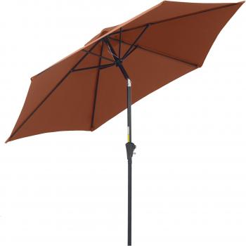 Parasol de terrasse déporté Outsunny aluminium Ø2,6 m × 2,35 m