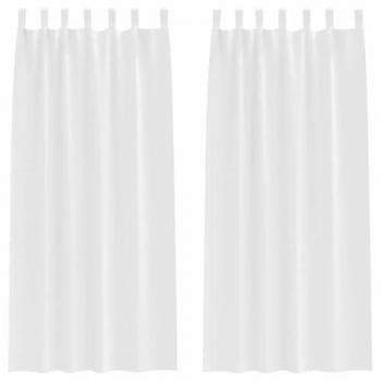 Rideaux en Polyester Blanc 2 Pcs avec Anneaux VidaXL