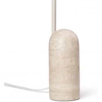 Lampada da tavolo Arum, beige, marmo e acciaio, 50 cm