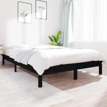 VidaXL King Size Bed Frame Black Solid Wood