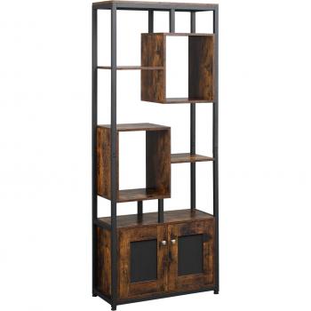HOMCOM Scaffale Libreria Industriale con Armadietto 2 Ante