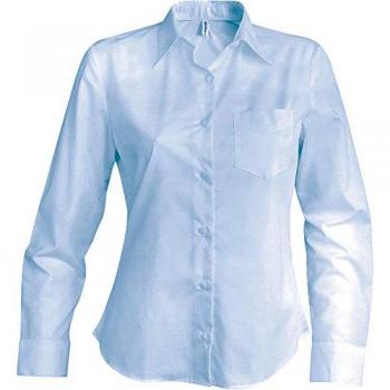 Grau Kariban Damenbluse mit langen Ärmeln – Popeline 4XL