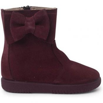 Botas de serraje con lazo lateral grande para niña