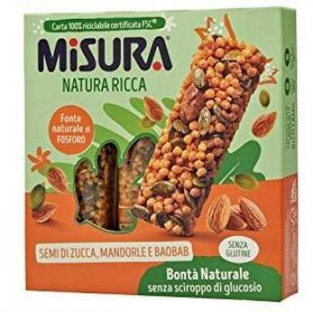 Misura Natura Ricca Barretta con Semi di Zucca Mandorle e Baobab, Senza Glutine, 75 g