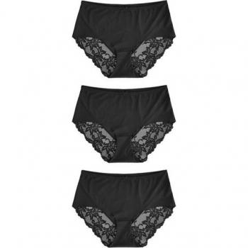 Lot de Culottes No VPL Dentelle 3 unités Noir