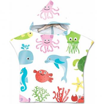 Kids Cartoon Jellyfish Hooded Towel