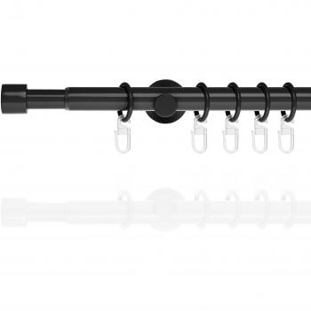 Gardinenstange Lichtblick GCA20.130.04 Cap 16 mm – verstellbar 128–245 cm, Metallschwarz