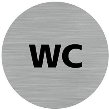 Signalétique WC Q0182 – plaque aluminium brossé, 83 mm