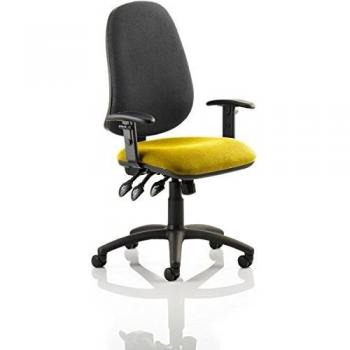 Dynamic Independent Seat & Back Task Operator Chair Eclipse Plus XL Black Back, Senna Yellow Seat Without Headrest High Back