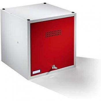 Köln Einzelschließfach, erweiterbar, Wolf, HxBxT 500 x 500 x 500 mm, feuerrot