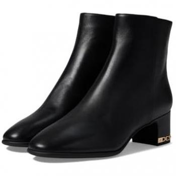 Michael Kors Heeled Ankle Boots for Women, Black Leather, Size 8.5 US