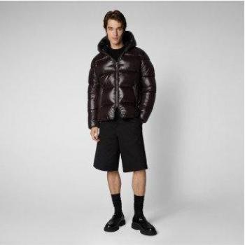 Save The Duck, 2XL Brown Hooded Winter Coat for Men