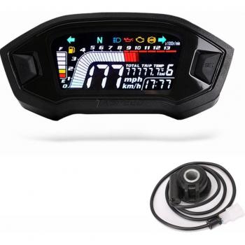 Motorrad LCD-Tachometer für 1,2,4 Zylinder, 13000 RPM, digital mit optionaler Hintergrundbeleuchtung