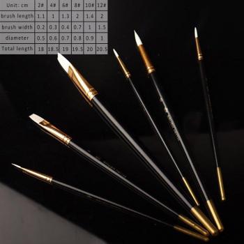 6Pcs Nylon Hair Artist Brushes for Oil Painting