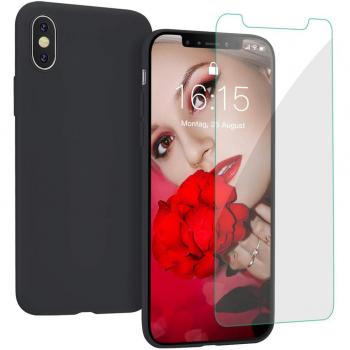 ProBien Black Bumper Case – iPhone X/XS Silikonhülle mit kostenlosem Panzerglas
