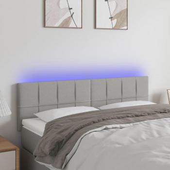 VIDAXL Testiera a led, Testiera per letto adulto Grigio Chiaro 144x5x78/88 cm in Tessuto 6502