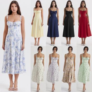 Femme Floral Midi Boho Print – Taille Unique