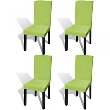 Stretchable Chair Covers (Straight, set of 4), vidaXL, Green