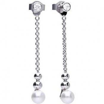 Pendientes Colgantes DiamonFire con Diseño de Perlas