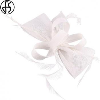 Accesorio de cabeza nupcial blanco