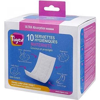 Serviettes Hygiéniques post accouchement Tigex, 10 Unités