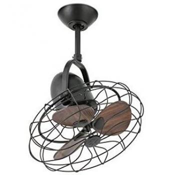 FARO BARCELONA Ventilateur Keiki, mur et plafond, AC, brun foncé
