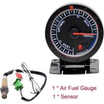 Dragon 60mm White and Red Backlight Air Fuel Ratio Gauge
