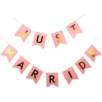 Bannière Romantique Just Married