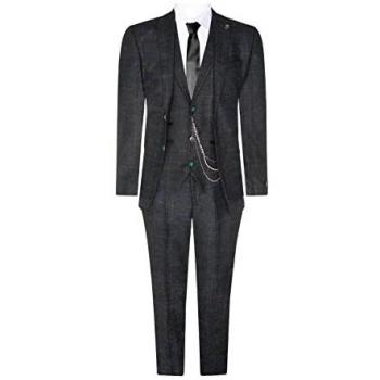 Olive Green Tweed Check 3-Piece Wool Suit Peaky Blinders