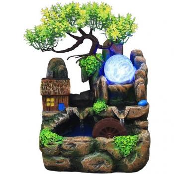 Indoor Resin Water Fountain with Landscape Ornament