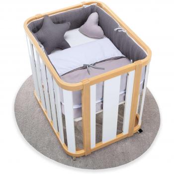 MiniCuna Alondra 55x70 cm – Rosa, Colchón y Textil Crea Plus