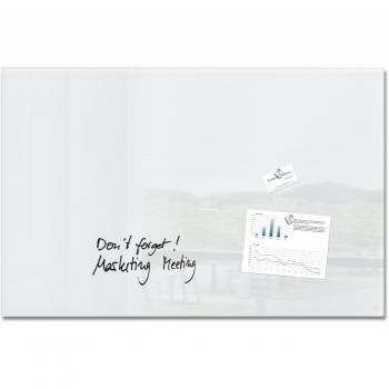 Pizarra de cristal magnética SIGEL GL141, 100 x 65 cm, blanco