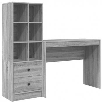 Bureau Sonoma gris 100 × 40 × 76 cm, 2 tiroirs – Vidaxl
