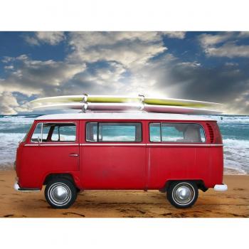 Premium Red Beetle Bus Tapete (Papermoon) – abziehbar, 900 mm²