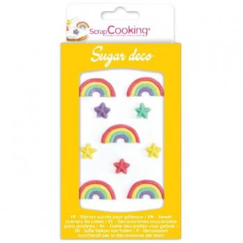 Sucre décoratif arc-en-ciel pour gâteaux