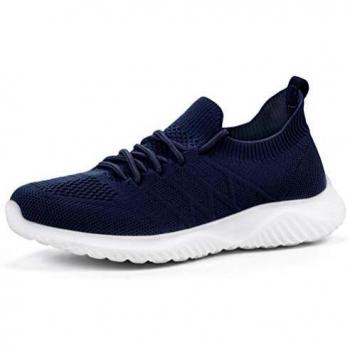 Navy Women's Gym Walking Trainers, Platform Slip‑On