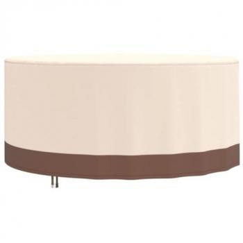 Housse de jardin ronde beige Ø 183x71 cm en tissu oxford 600D