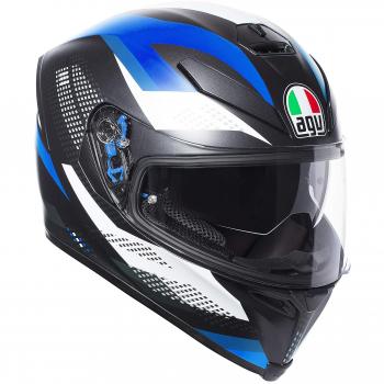 AGV casco Doble D, Hombre, Marble Matt Noir/Blanc/Bleu, M
