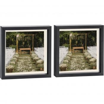 Black/Ivory 3D Box Photo Frames