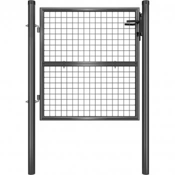 Puerta para Valla en Acero Galvanizado, Gris 87x90 cm – Con Manija y Llave
