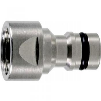 Hahnstecker GEKA plus-Stecksystem Messing vernickelt Innengewinde G 3/4 SB GEKA