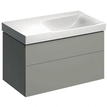 Mueble Bajo Geberit Xeno² – Dos Cajones, Color Greige Matt – Lavabo con Balda
