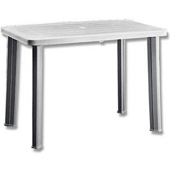 Tavolo Faretto Bianco 102x68 in Resina Rettangolare